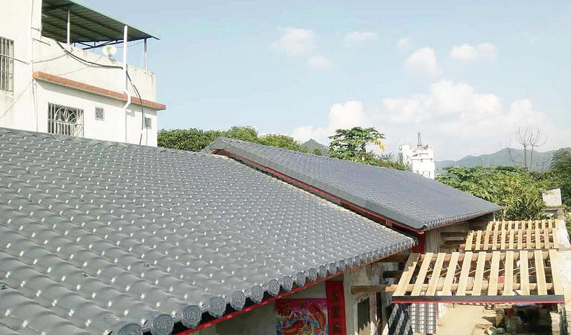 农村屋顶树脂瓦效果图