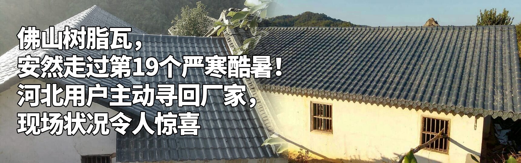 佛山树脂瓦,安然走过第19个严寒酷暑! 河北用户主动寻回厂家,现场状况令人惊喜